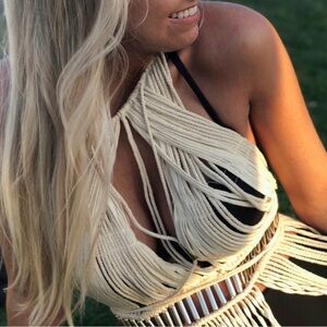 boho macrame rope dress or beachwear festival Coachella or concert size M/L